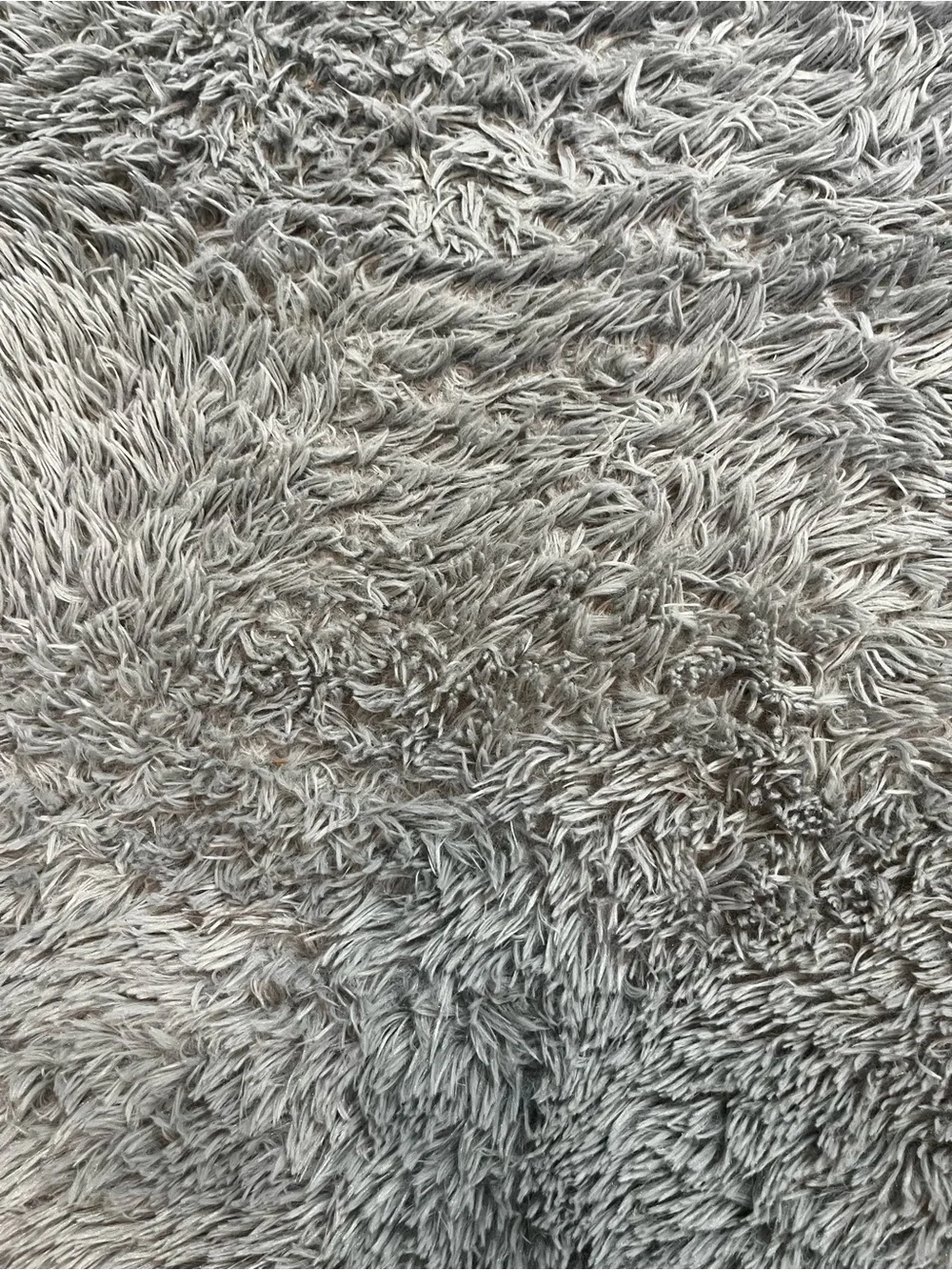 Fluffy Soft Grey Shag Area Rug (45” x 62”)